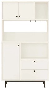 Ντουλάπι Κουζίνας 956LCS3553 88x35,5x161,2cm White Μοριοσανίδα, Μέταλλο