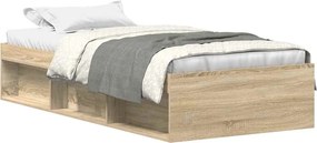 vidaXL Πλαίσιο Κρεβατιού Sonoma Δρυς 75 x 190 εκ. Small Single