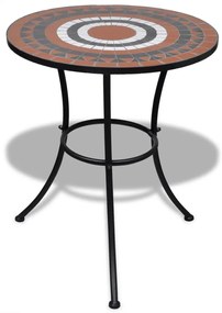 vidaXL Σετ Επίπλων Bistro 3 Τεμαχίων Τερακότα/Λευκό Κεραμικά Πλακίδια