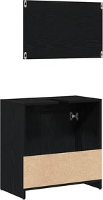 vidaXL Ντουλάπι Μπάνιου Μαύρη Οξυά 60 x 33 x 60 εκ Επεξεργασμένο ξύλο