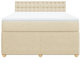 vidaXL Κρεβάτι Boxspring με Στρώμα Κρεμ 160x200 εκ. Υφασμάτινο