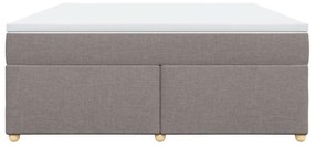 Κρεβάτι Boxspring με Στρώμα Taupe 180x200 εκ. Υφασμάτινο - Μπεζ-Γκρι