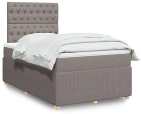 Κρεβάτι Boxspring με Στρώμα Taupe 120x190 εκ. Υφασμάτινο - Μπεζ-Γκρι