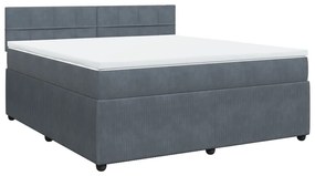 ΚΡΕΒΑΤΙ BOXSPRING ΜΕ ΣΤΡΩΜΑ ΣΚΟΥΡΟ ΓΚΡΙ 180X200 ΕΚ. ΒΕΛΟΥΔΙΝΟ 3290107