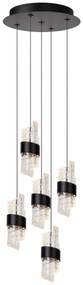 Φωτιστικό Κρεμαστό Lucide 13496-36-30 KLIGANDE Μαύρο Ματ (Black Mat)|Διάφανο (Transparent) 2700 K