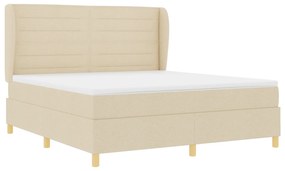 vidaXL Κρεβάτι με Στρώμα Κρεμ 180x200 εκ. Υφάσματος