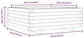 Ζαρντινιέρα Καφέ Κεριού 70x70x26,5 εκ. από Μασίφ Ξύλο Πεύκου - Καφέ