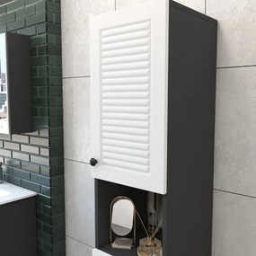 Stewehome Ντουλάπι Μπάνιου Στήλη Ανθρακί Ξύλο MDF με Ράφια 172x33x30 cm