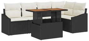 vidaXL Σετ Καναπέ Κήπου με αποθήκευση 6 pcs Μαύρο Πολυ ράταν