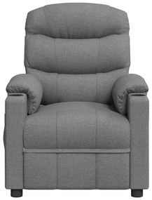 vidaXL Πολυθρόνα Μασάζ Ηλεκτρική Ανοιχτό Γκρι Υφασμάτινη