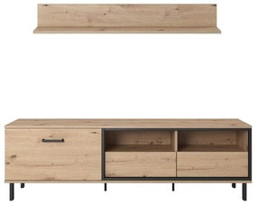 Έπιπλο Τηλεόρασης Με Ράφι Nest L_NEST_TV 165x82x42cm Anthracite-Natural