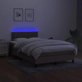 ΚΡΕΒΑΤΙ BOXSPRING ΜΕ ΣΤΡΩΜΑ &amp; LED TAUPE 120X190 ΕΚ. ΥΦΑΣΜΑΤΙΝΟ 3270036