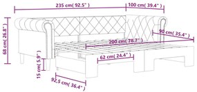 Καναπές Κρεβάτι Συρόμενος Κρεμ 90 x 200 εκ. από Συνθετικό Δέρμα - Κρεμ