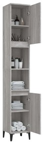 vidaXL Ντουλάπι Μπάνιου Γκρι Sonoma 30x30x190 εκ. Επεξεργασμένο Ξύλο