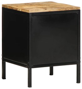 vidaXL Κομοδίνο Καφέ και μαύρο 30 x 30 x 40 cm Μασίφ ξύλο μάνγκο