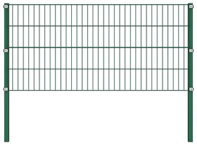 Πάνελ Περίφραξης με Στύλους Πράσινο 1,7 μ. Σιδερένιο