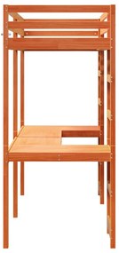 vidaXL Σκελετός Υπερ. Χωρίς Στρώμα Καφέ 80x200 εκ. Μασίφ Ξύλο Πεύκου