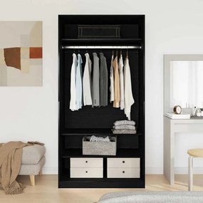vidaXL Ντουλάπι Μαύρη Οξυά 100 x 50 x 200 cm Επεξεργασμένο ξύλο