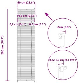 Πλισέ ρόλερ σκίασης60x200cm Λευκό 240596