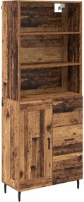 vidaXL Highboard 2 pcs Παλιό Ξύλο 69,5 x 32,5 x 180 εκ