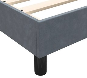 Κρεβάτι Boxspring με Στρώμα Σκούρο Γκρι 80x220 εκ. Βελούδινο - Γκρι