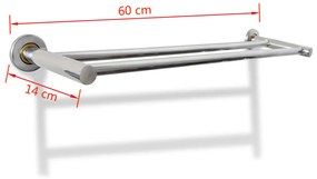 Κρεμάστρα Πετσετών με 2 Βέργες από Ανοξείδωτο Ατσάλι