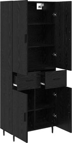 vidaXL Highboard 2 pcs Μαύρη δρυς 69,5 x 34 x 180 εκ.