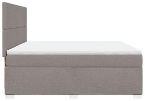 Κρεβάτι Boxspring με Στρώμα Taupe 180x200 εκ. Υφασμάτινο - Μπεζ-Γκρι