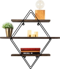 Ράφι Τοίχου Μαύρο / Καρυδιά ERYSIMUM 60x15x40