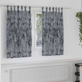 vidaXL Κουρτίνα με κουρτίνες 2 pcs Ασημί Γκρι 140 x 140 cm Βελούδο