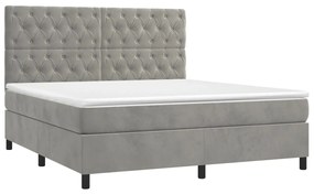 ΚΡΕΒΑΤΙ BOXSPRING ΜΕ ΣΤΡΩΜΑ ΑΝΟΙΧΤΟ ΓΚΡΙ 160X200 ΕΚ. ΒΕΛΟΥΔΙΝΟ 3143211