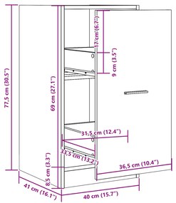 ΣΥΡΤΑΡΙΕΡΑ ΓΕΝΙΚΗΣ ΧΡΗΣΗΣ ΛΕΥΚΗ 40X41X77,5 ΕΚ. ΕΠΕΞ. ΞΥΛΟ 855187