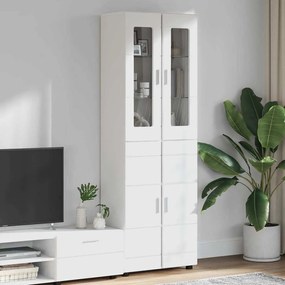 vidaXL Highboard FLORIN Λευκό 60 x 35 x 182 εκ. Επεξεργασμένο ξύλο
