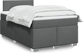 vidaXL Κρεβάτι Boxspring με Στρώμα Σκούρο Γκρι 120x190 εκ Υφασμάτινο