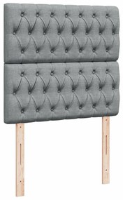 vidaXL Κρεβάτι Boxspring με Στρώμα Ανοιχτό Γκρι 100x200 εκ. Υφασμάτινο