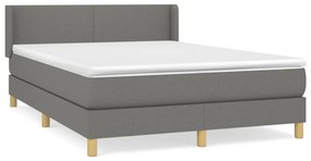 ΚΡΕΒΑΤΙ BOXSPRING ΜΕ ΣΤΡΩΜΑ ΣΚΟΥΡΟ ΓΚΡΙ 140X190 ΕΚ. ΥΦΑΣΜΑΤΙΝΟ 3130106