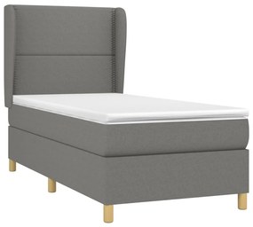 ΚΡΕΒΑΤΙ BOXSPRING ΜΕ ΣΤΡΩΜΑ ΣΚΟΥΡΟ ΓΚΡΙ 80X200 ΕΚ. ΥΦΑΣΜΑΤΙΝΟ 3128398