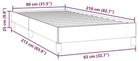 Σκελετός Κρεβατιού Χωρίς Στρώμα Σκ. Μπλε 80x210 εκ. Βελούδινο - Μπλε