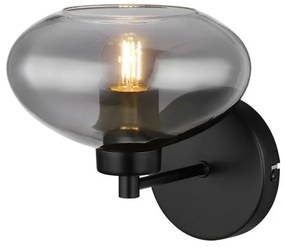 Απλίκα Φωτιστικό Τοίχου Ε27 Μαύρο-Φιμέ Shaun 15572W Globo Lighting-15572W-Μαύρο 15572W