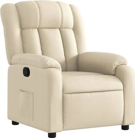 vidaXL Πολυθρόνα Ανακλινόμενη με Κρεμ Ύφασμα από Ύφασμα