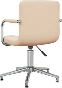 vidaXL Καρέκλα Γραφείου Περιστρεφόμενη Κρεμ Υφασμάτινη