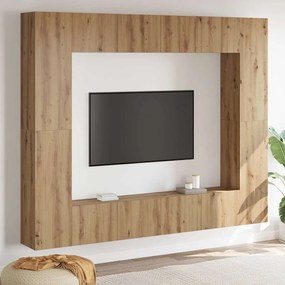 vidaXL Ντουλάπι TV 8 pcs Καφέ 221 x 30 x 180 εκ. Επεξεργασμένο ξύλο