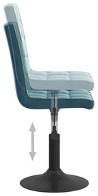 vidaXL Καρέκλες Τραπεζαρίας Περιστρεφόμενες 6 τεμ. Μπλε Βελούδινες