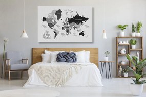 Εικόνα σε έναν κομψό ασπρόμαυρο χάρτη από φελλό - 120x80  wooden