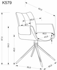 Καρέκλα Amanda-Gkri (2) τεμάχια
