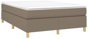 vidaXL Κρεβάτι Boxspring με Στρώμα Taupe 140x190 εκ. Υφασμάτινο