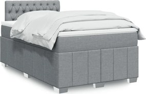 vidaXL Κρεβάτι Boxspring με Στρώμα Ανοιχτό Γκρι 120x190 εκ. Υφασμάτινο