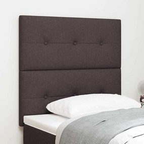 vidaXL Κεφαλάρι LED Σκούρο Καφέ 90 cm από Ύφασμα