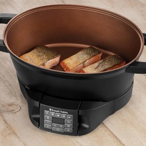 Russell Hobbs Good-to-Go Multicooker 28270-56, 750W, 6.5L, 8 προγράμματα, Χρονοδιακόπτης, Κρύες λαβές, 59% πιο ενεργειακά αποδοτικό, Εύκολο καθάρισμα, Μαύρο