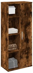 Ντουλάπι μπάνιου με θήκη για ρολά Καπνιστή Δρυς 39x22x90 εκ.